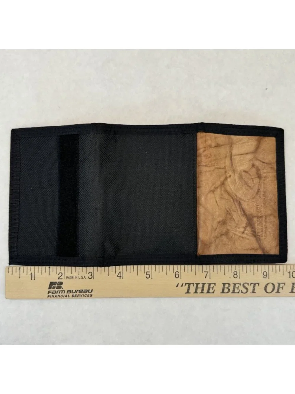 Vintage NASCAR #6 Mark Martin Leather Nylon Trifold Wallet Hook Loop Closure